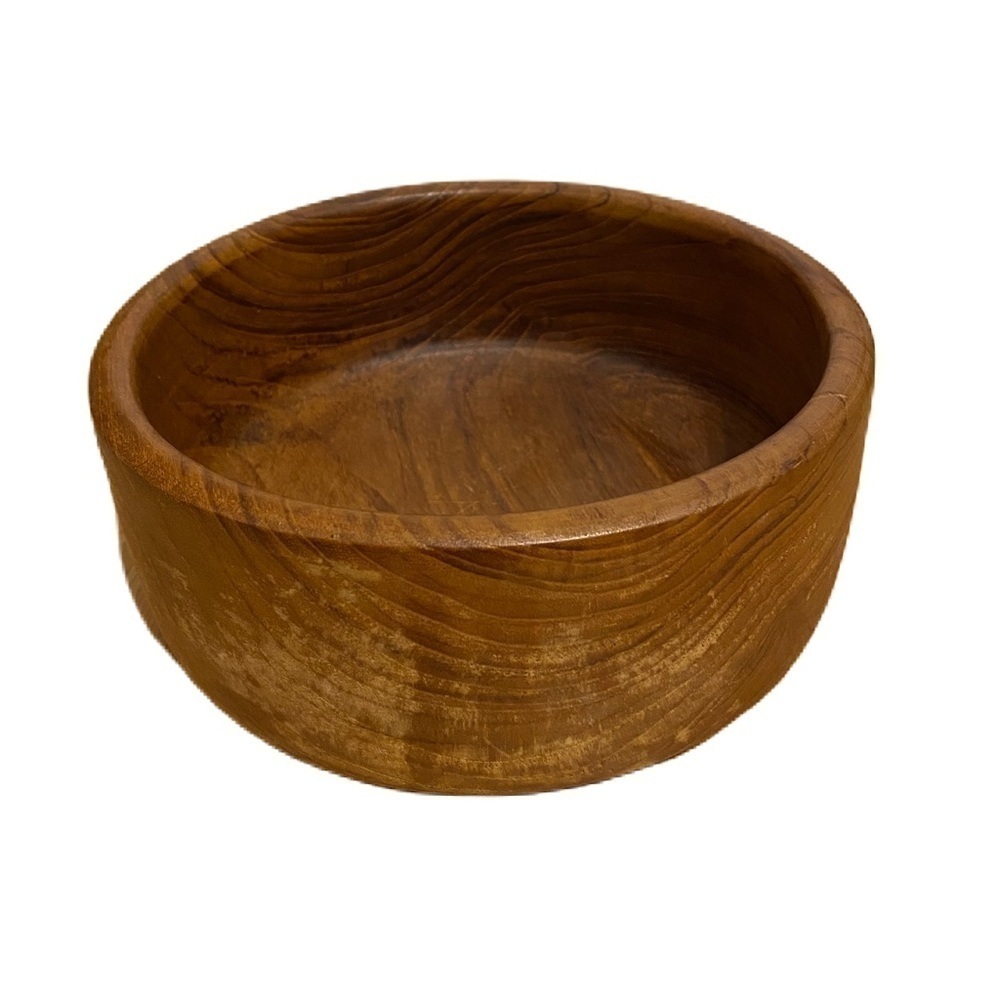 Vintage Teak Wood Serving Bowl Brown The Cellar Made in Thailand